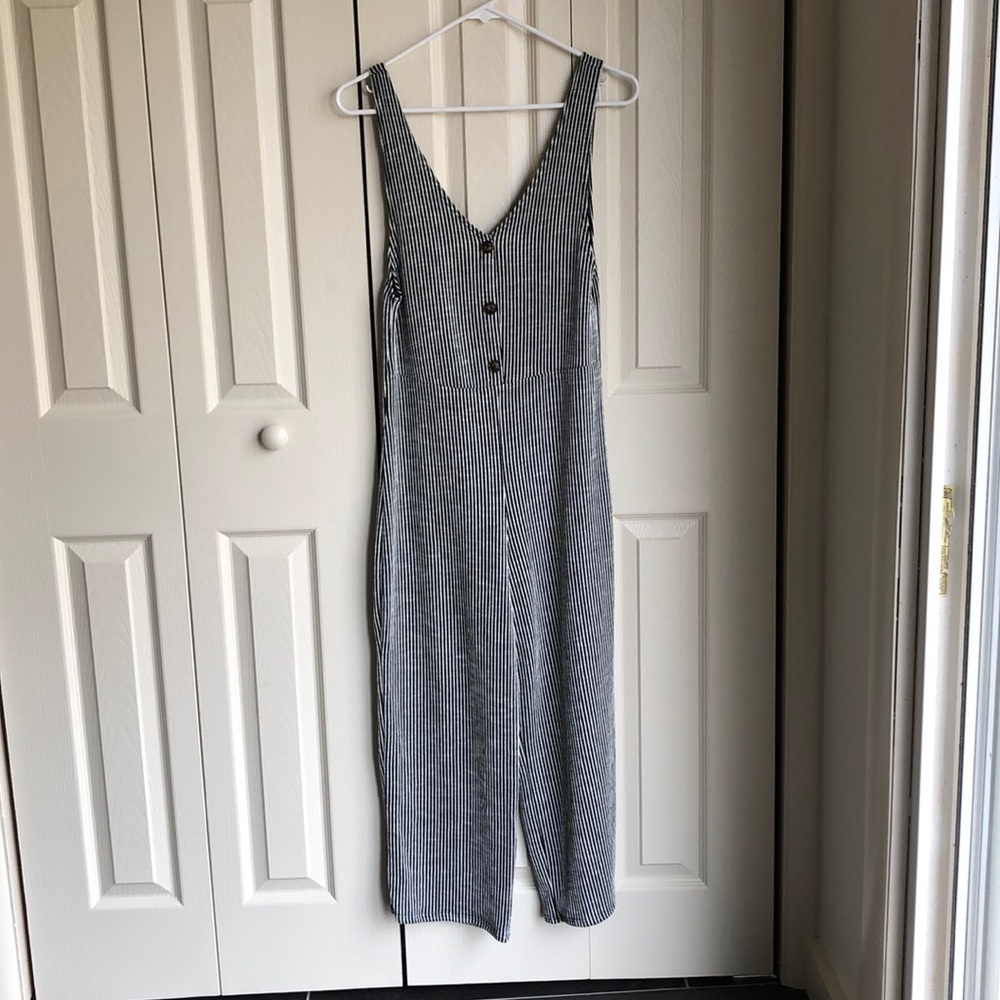 Striped cotton jumpsuit, size small NWT